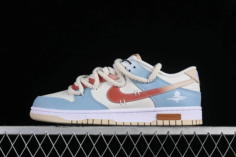 All Categories Nk SB Dunk Series Nk SB Dunk Low Low-top sneakers Nk Dunk Low Retro Coast Blue White Brown Street classic and versatile SB strap low-top casual sneakers DV0831-003